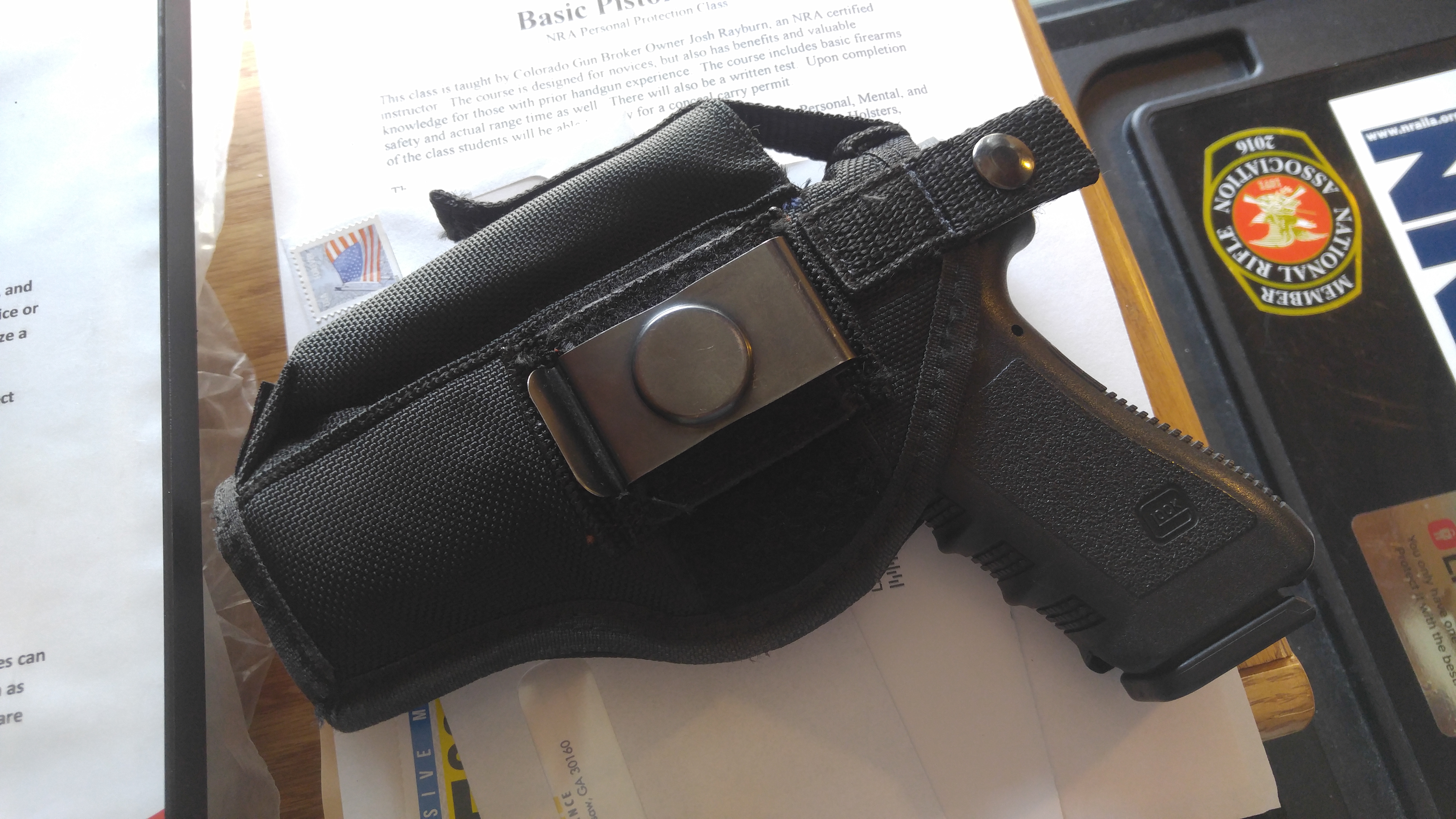 police firearm in gun holster